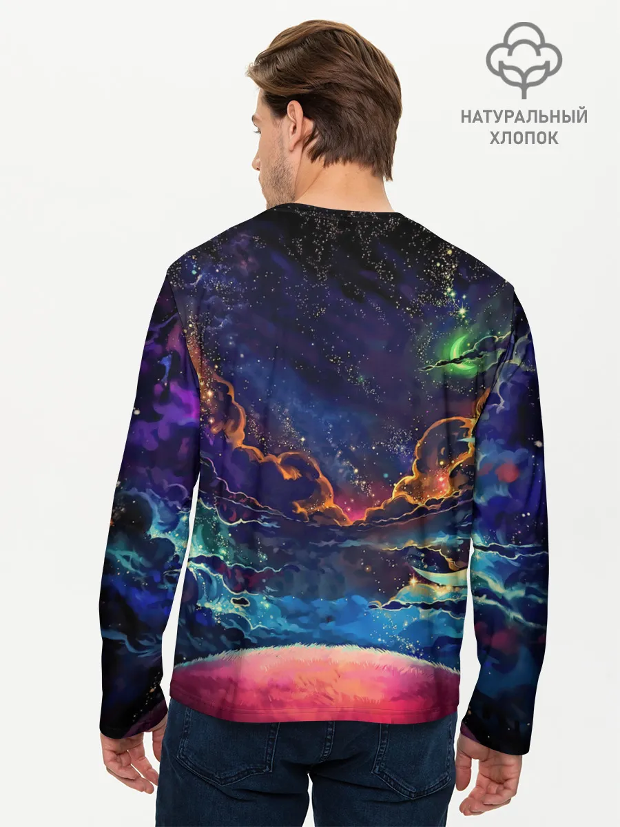 Мужской лонгслив базовый / Глубокий космос