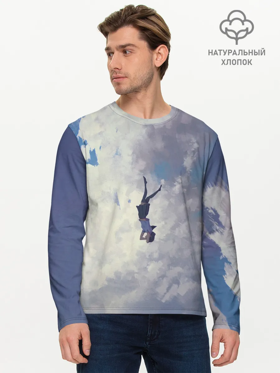 Мужской лонгслив базовый / Летящая девушка