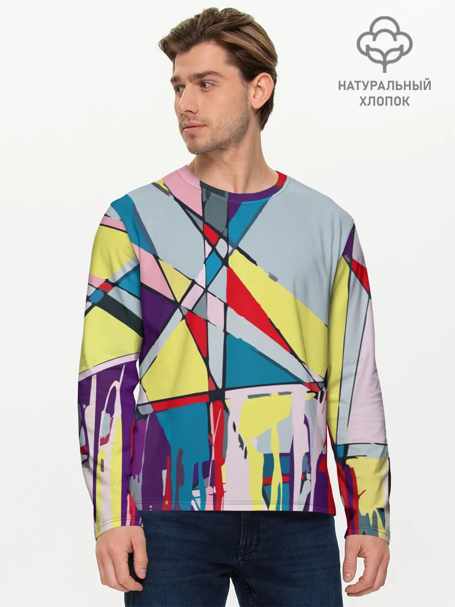 Мужской лонгслив базовый / Cubisme