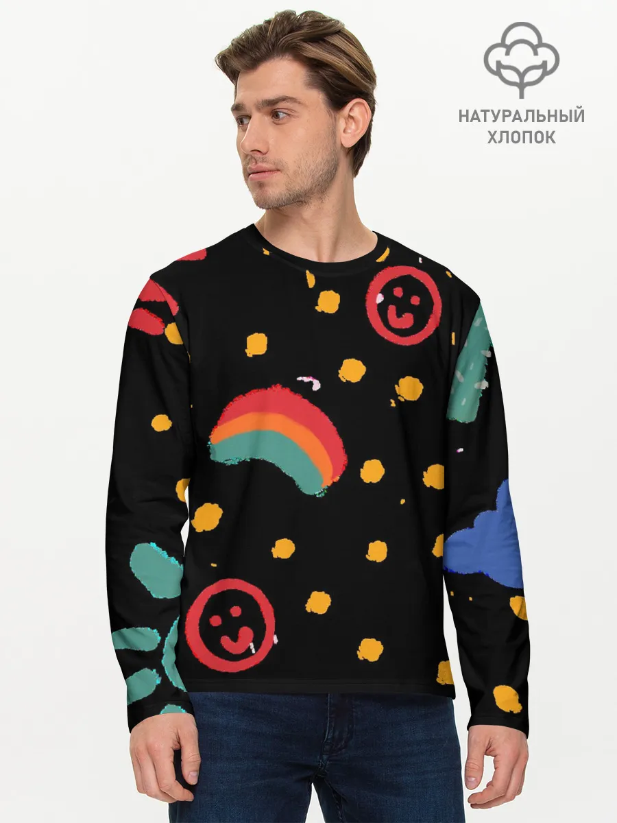 Мужской лонгслив базовый / беззаботное детство