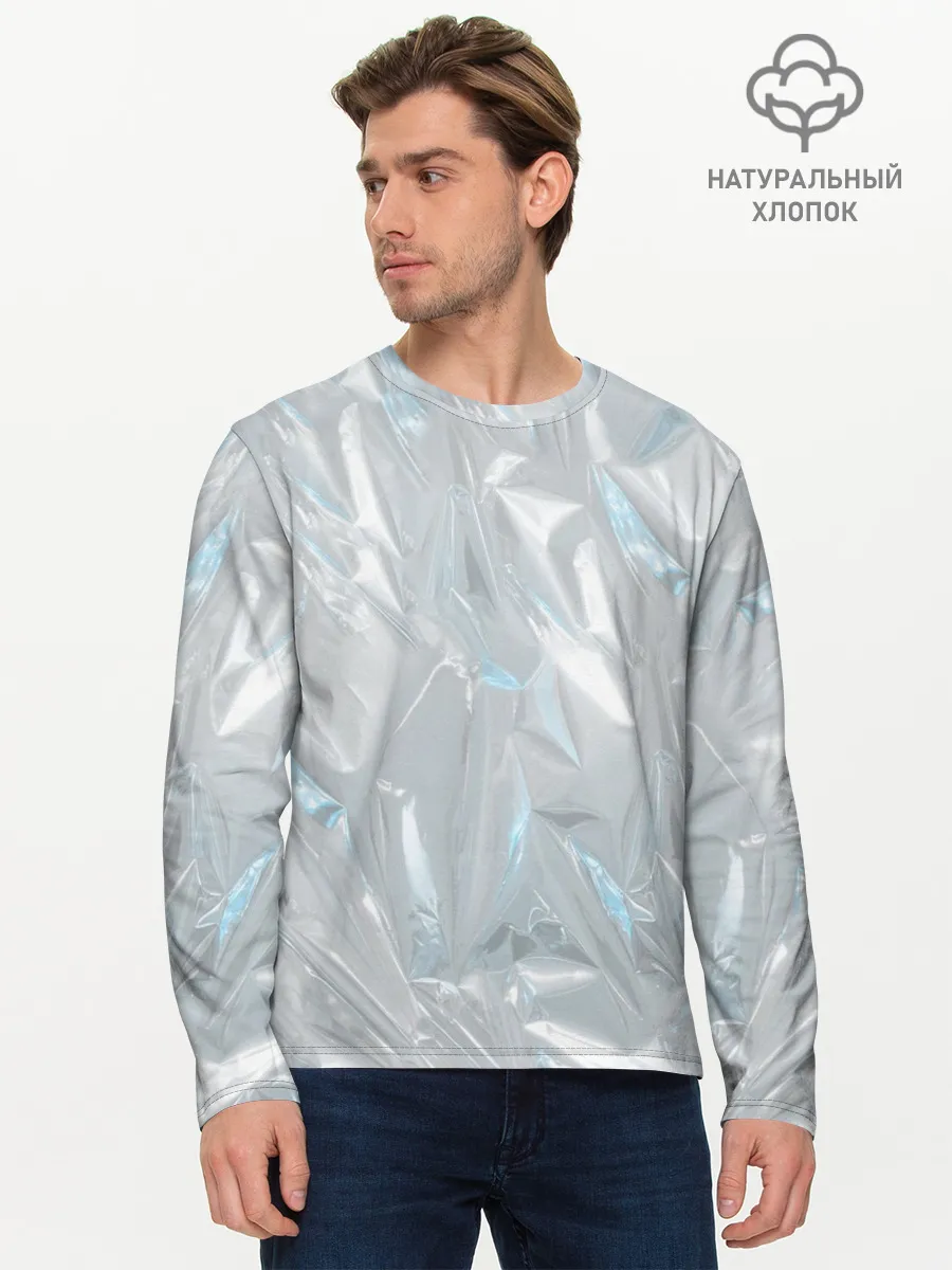 Мужской лонгслив базовый / Голографическая текстура