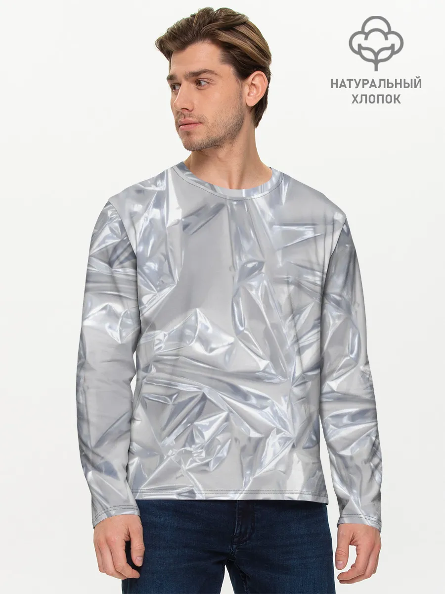 Мужской лонгслив базовый / Голографичная фольга