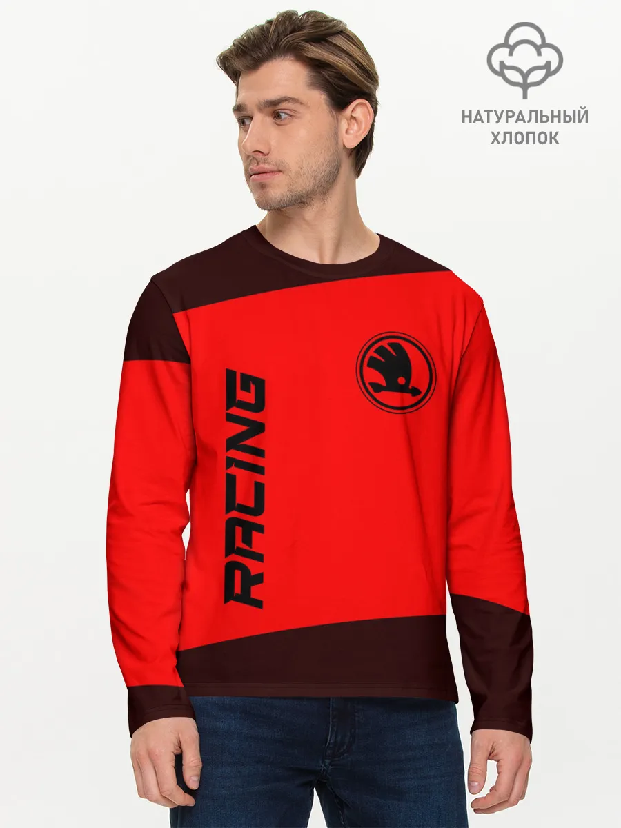 Мужской лонгслив базовый / Skoda - Racing