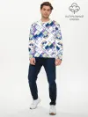 Мужской лонгслив базовый / Этнический узор пэчворк