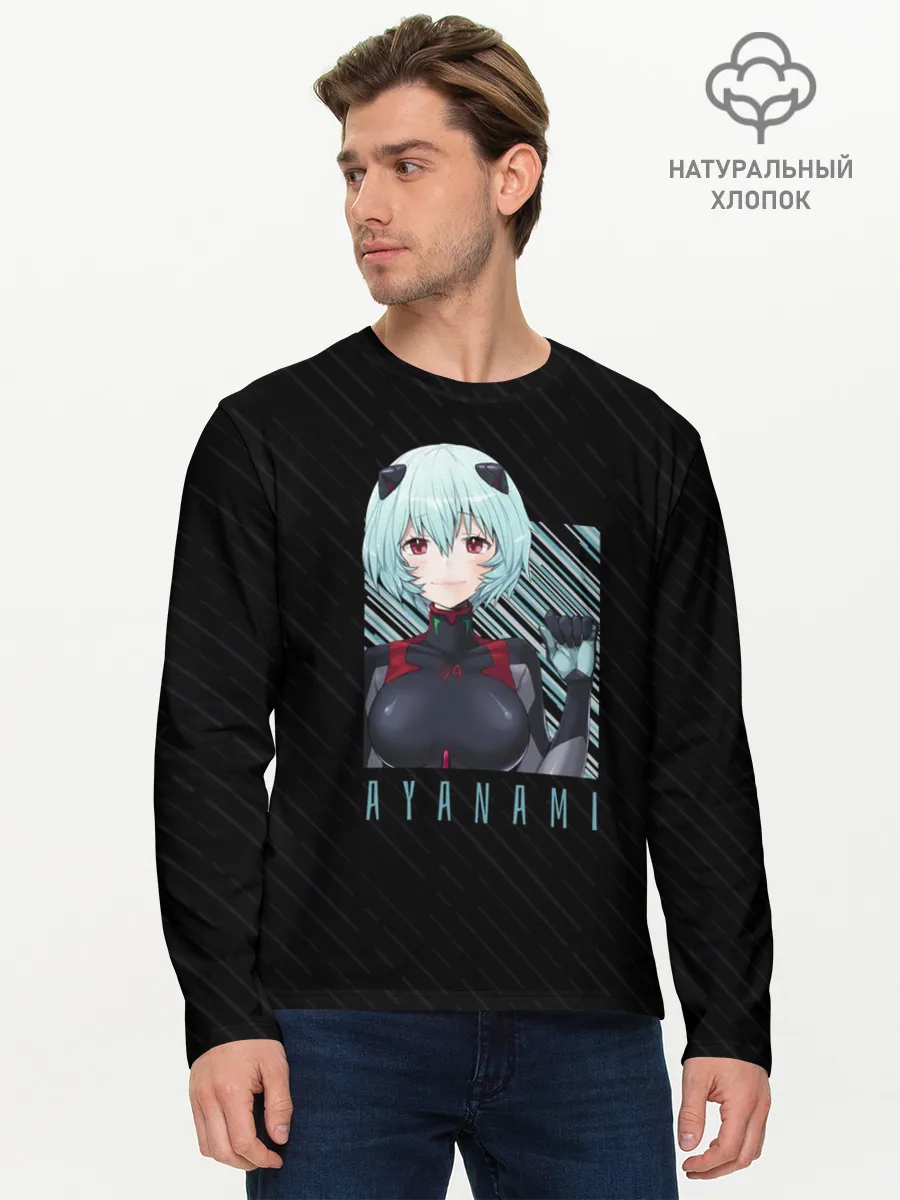 Мужской лонгслив базовый / Аянами Рей Евангелион