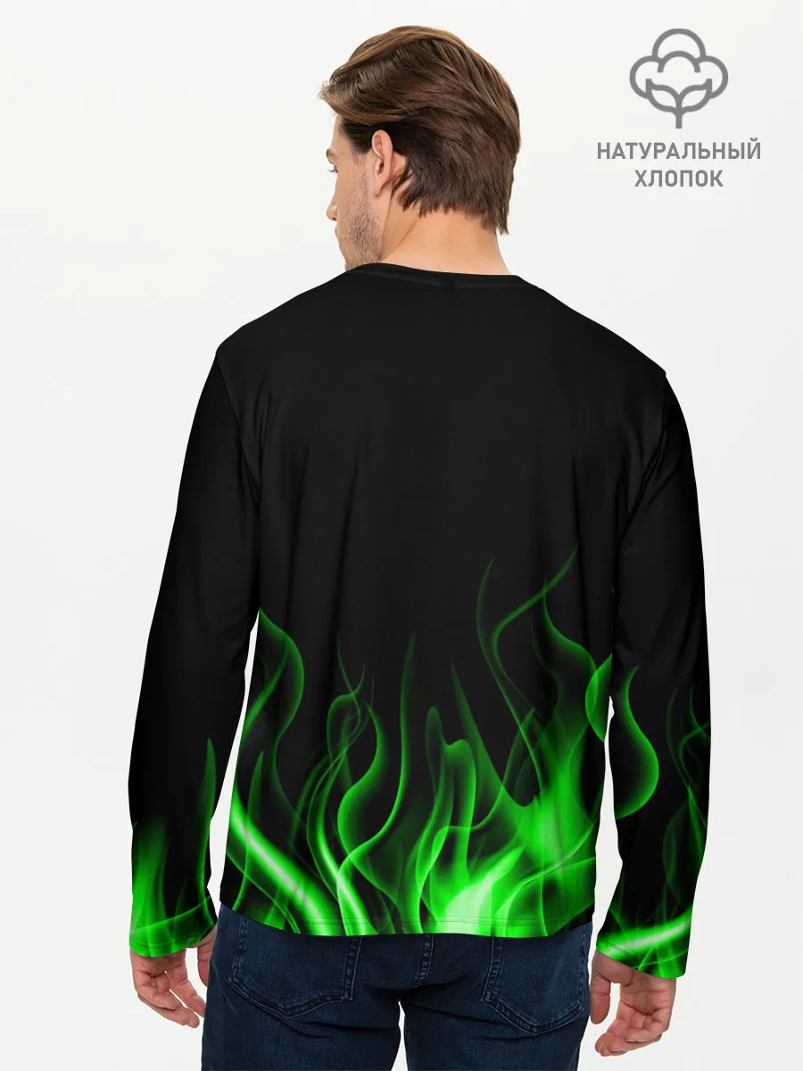 Мужской лонгслив базовый / MINECRAFT TEXTURE FIRE