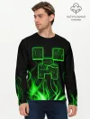 Мужской лонгслив базовый / MINECRAFT TEXTURE FIRE