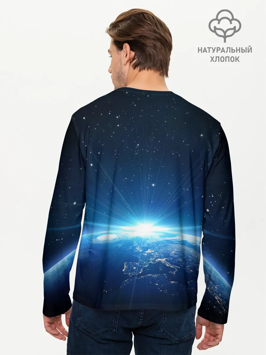 Мужской лонгслив базовый / Лунный корги | Space Corgi