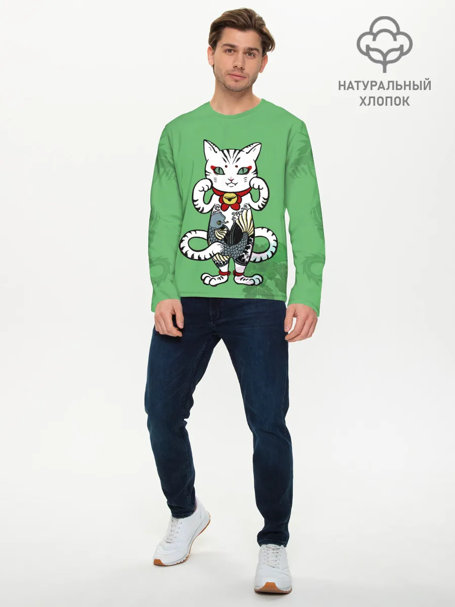 Мужской лонгслив базовый / ЯПОНСКИЙ КОТ | JAPANESE CAT