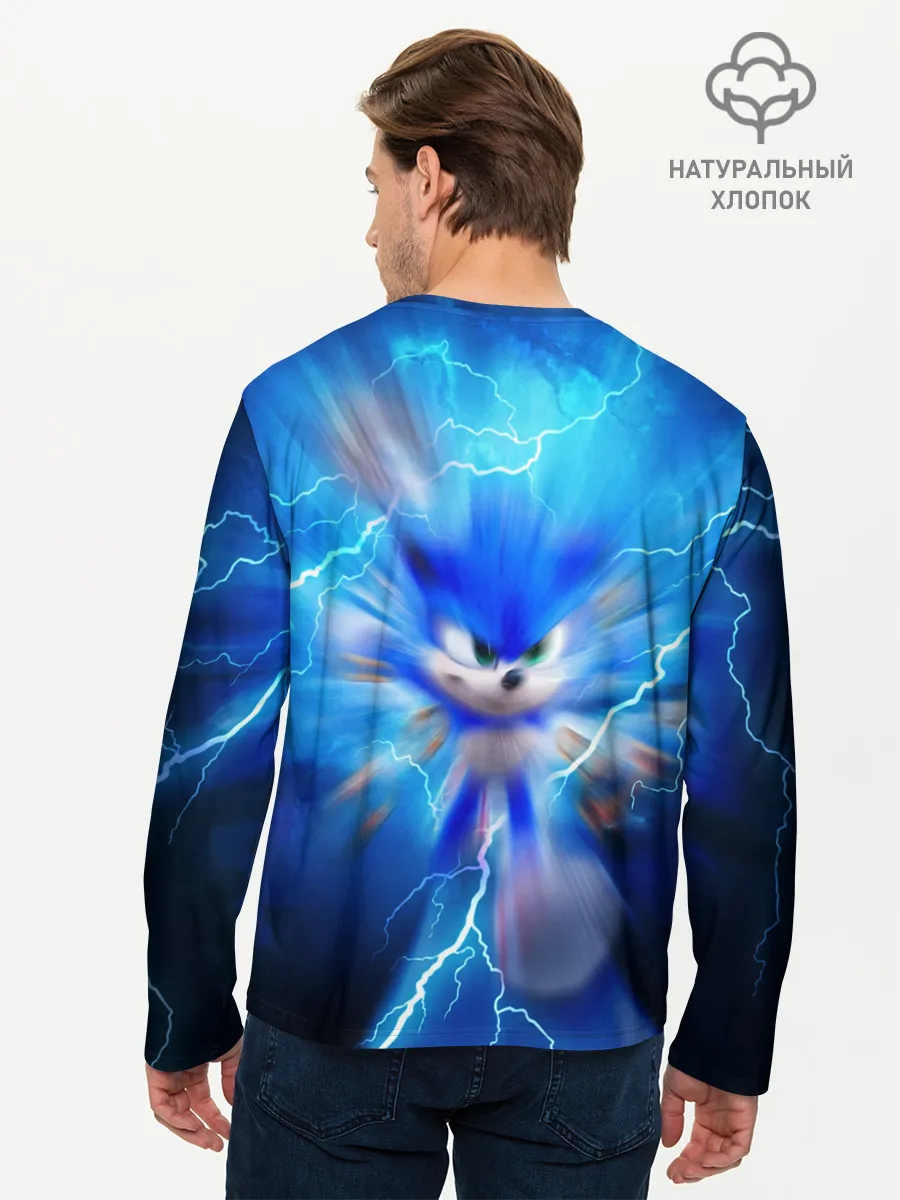 Мужской лонгслив базовый / SONIC | СИНИЙ ЁЖ