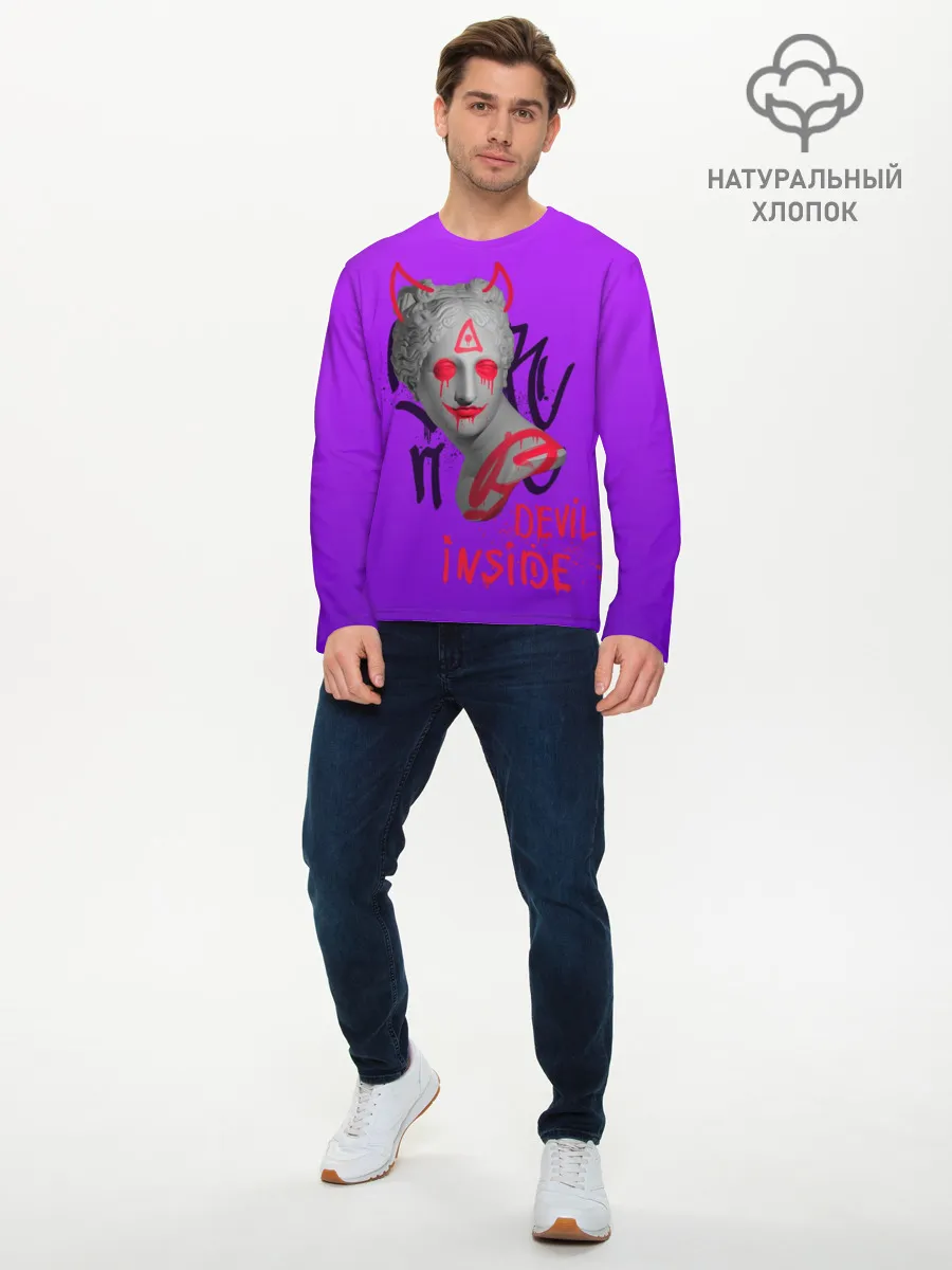 Мужской лонгслив базовый / Вандал Арт, ДЬЯВОЛ градиент