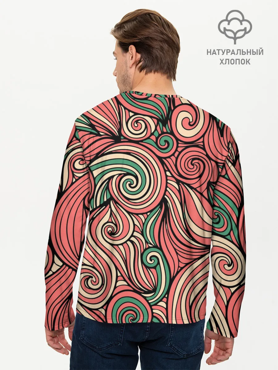 Мужской лонгслив базовый / Алые листья