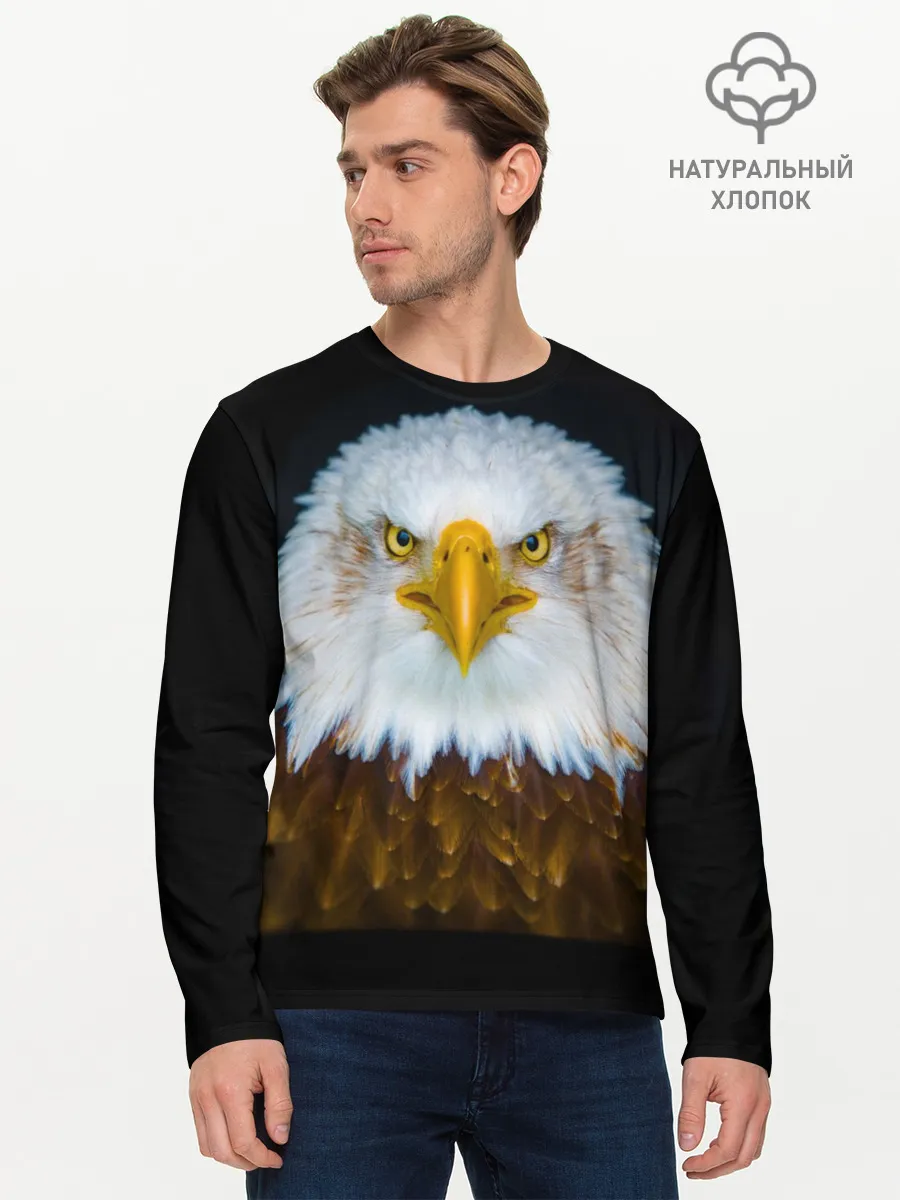 Мужской лонгслив базовый / Белоголовый орлан