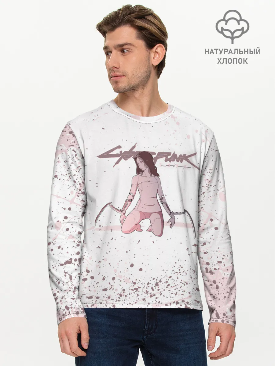 Мужской лонгслив базовый / КЛИНКИ БОГОМОЛА | CYBERPUNK 2077