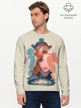 Мужской лонгслив базовый / Королева шахматной доски