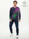 Мужской лонгслив базовый / Разноцветный геометрический уз