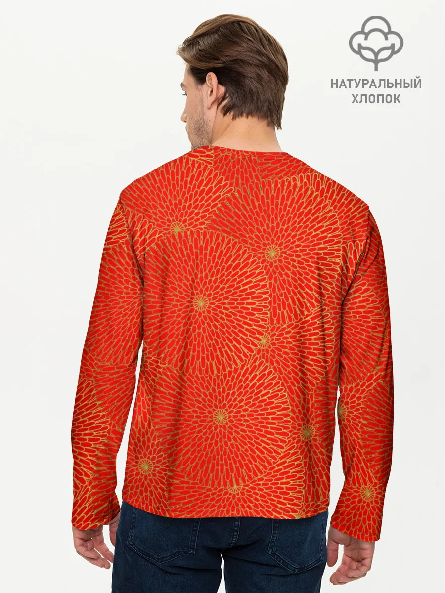 Мужской лонгслив базовый / ЗОЛОТЫЕ ХРИЗАНТЕМЫ | ПАТТЕРН