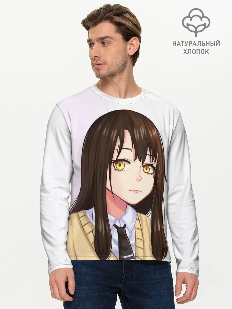 Мужской лонгслив базовый / Девочка, которая видит это Мико Ёцуя