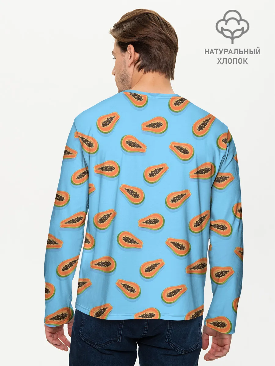 Мужской лонгслив базовый / Папайа паттерн