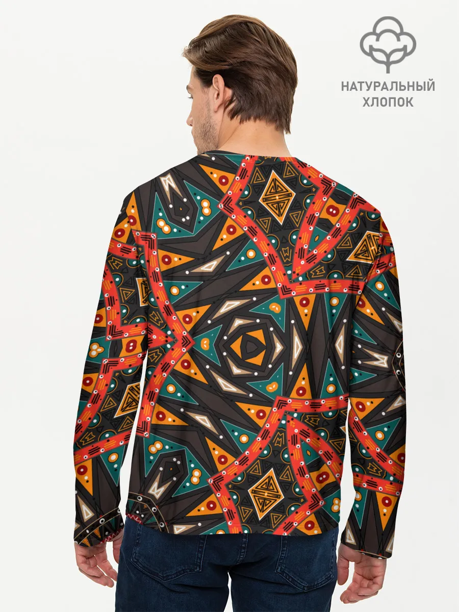 Мужской лонгслив базовый / Абстрактный арабский узор