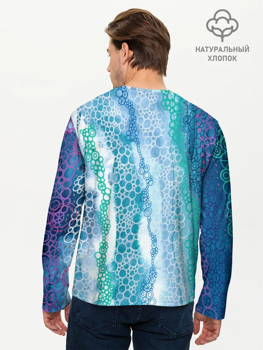 Мужской лонгслив базовый / Водопад красочной пены