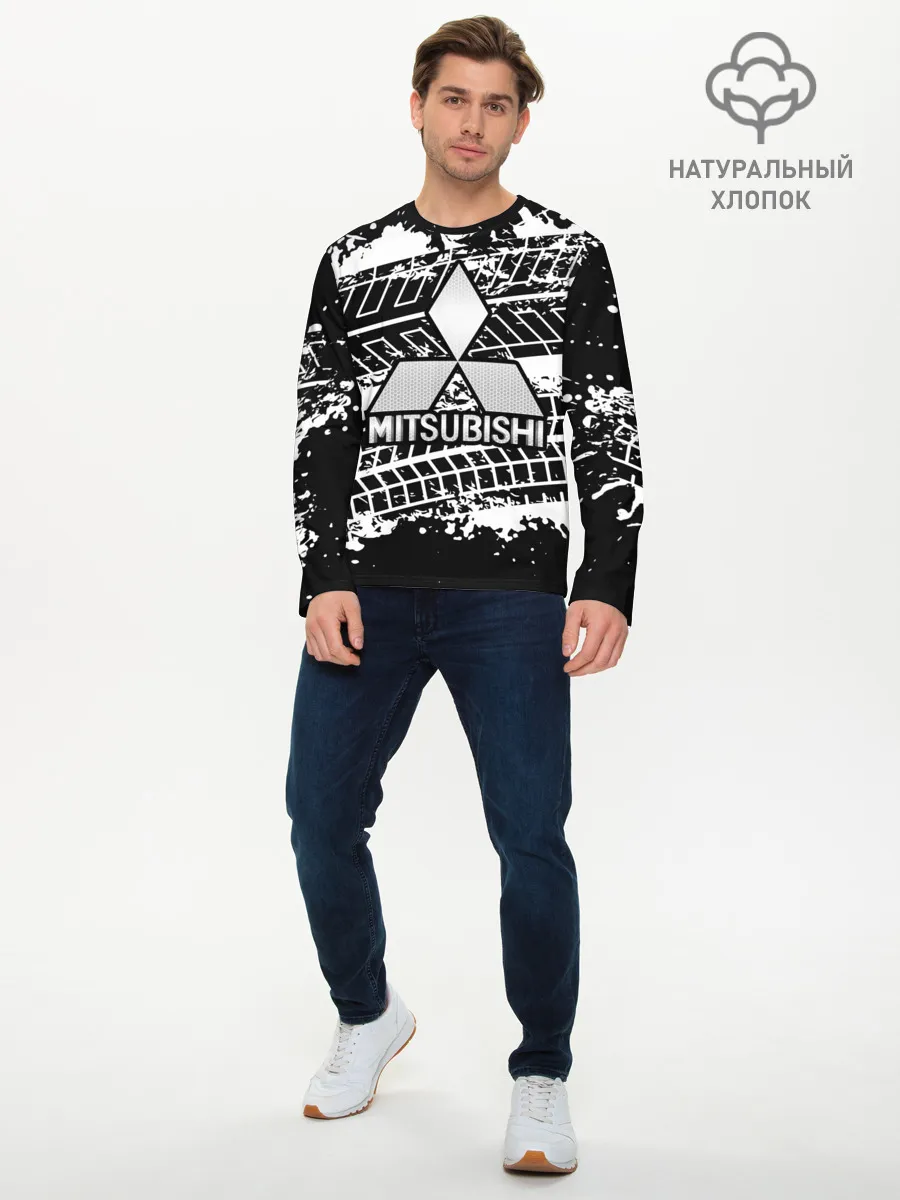Мужской лонгслив базовый / MITSUBISHI СЛЕДЫ ШИН