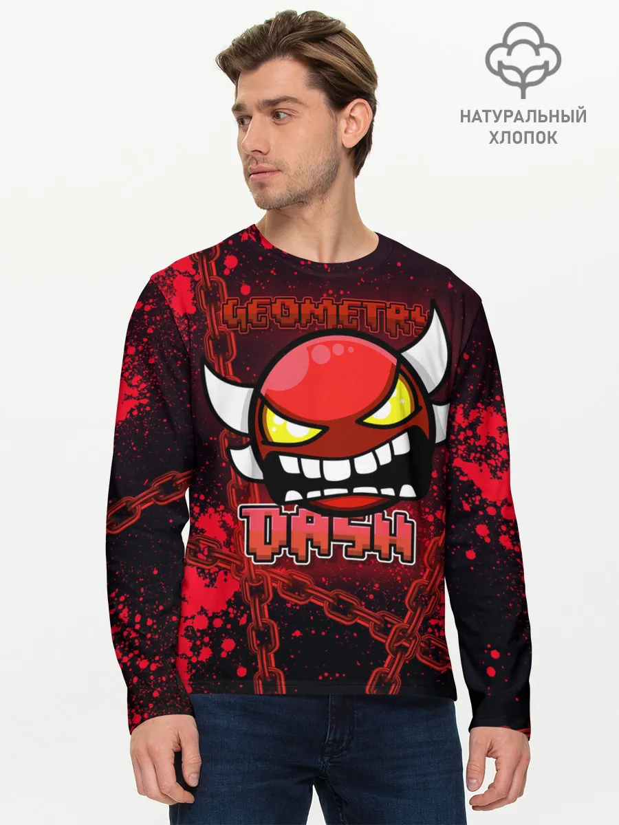Мужской лонгслив базовый / Geometry Dash