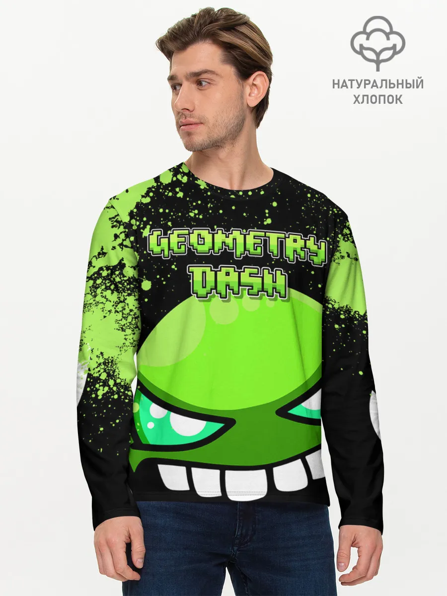 Мужской лонгслив базовый / Geometry Dash
