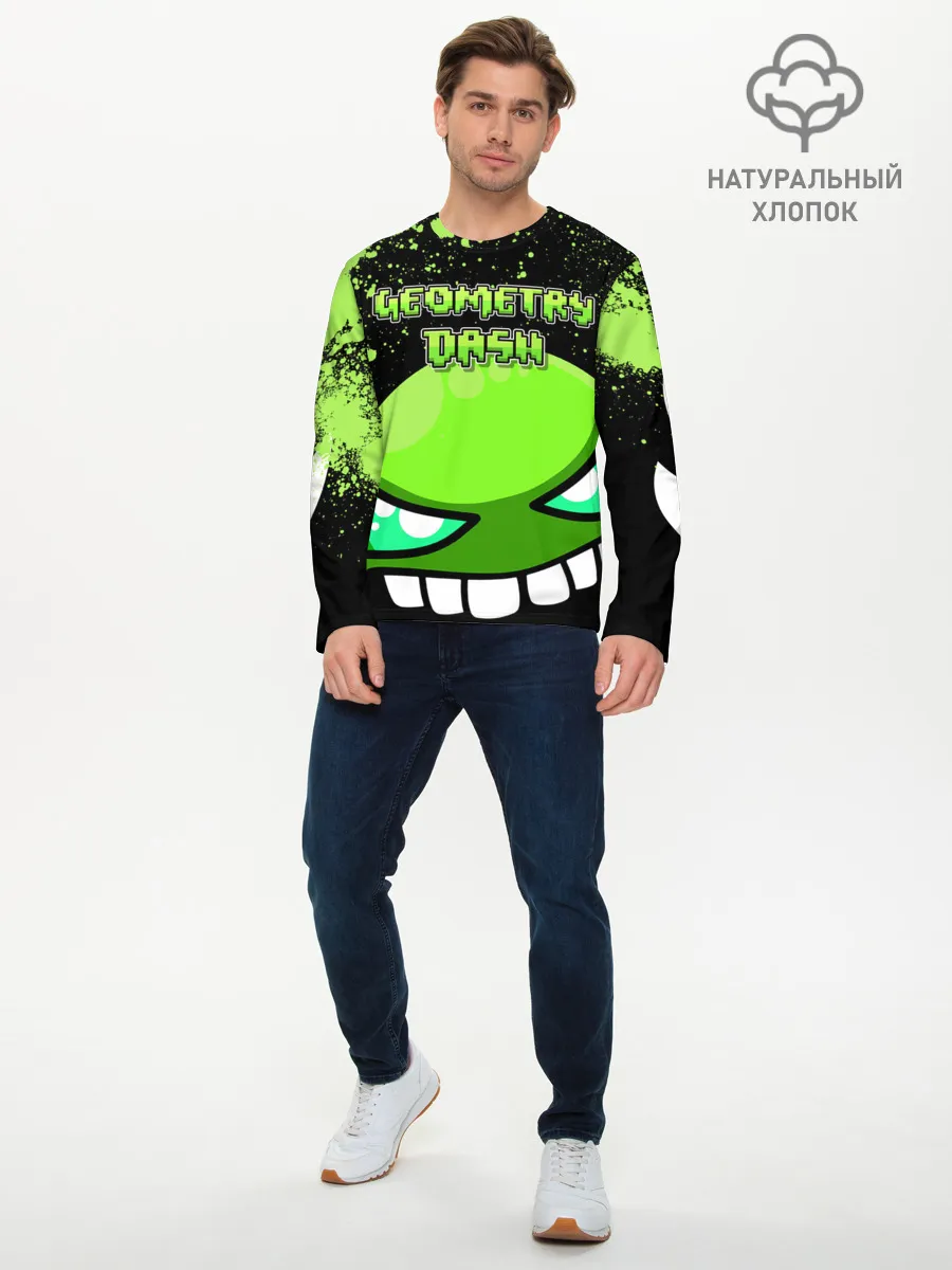 Мужской лонгслив базовый / Geometry Dash