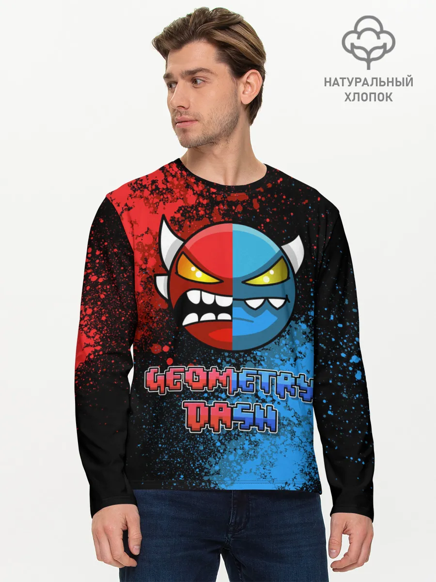 Мужской лонгслив базовый / Geometry Dash