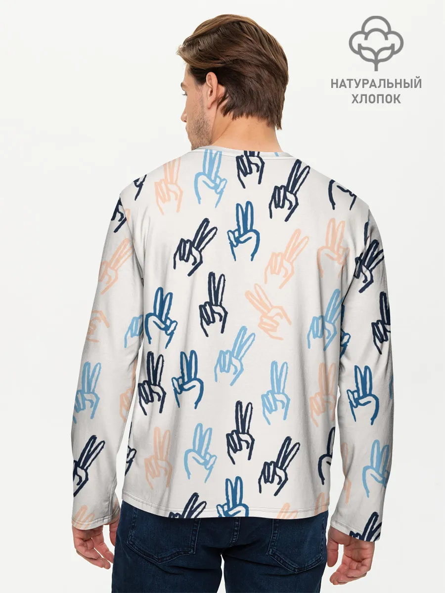 Мужской лонгслив базовый / Знаки победы