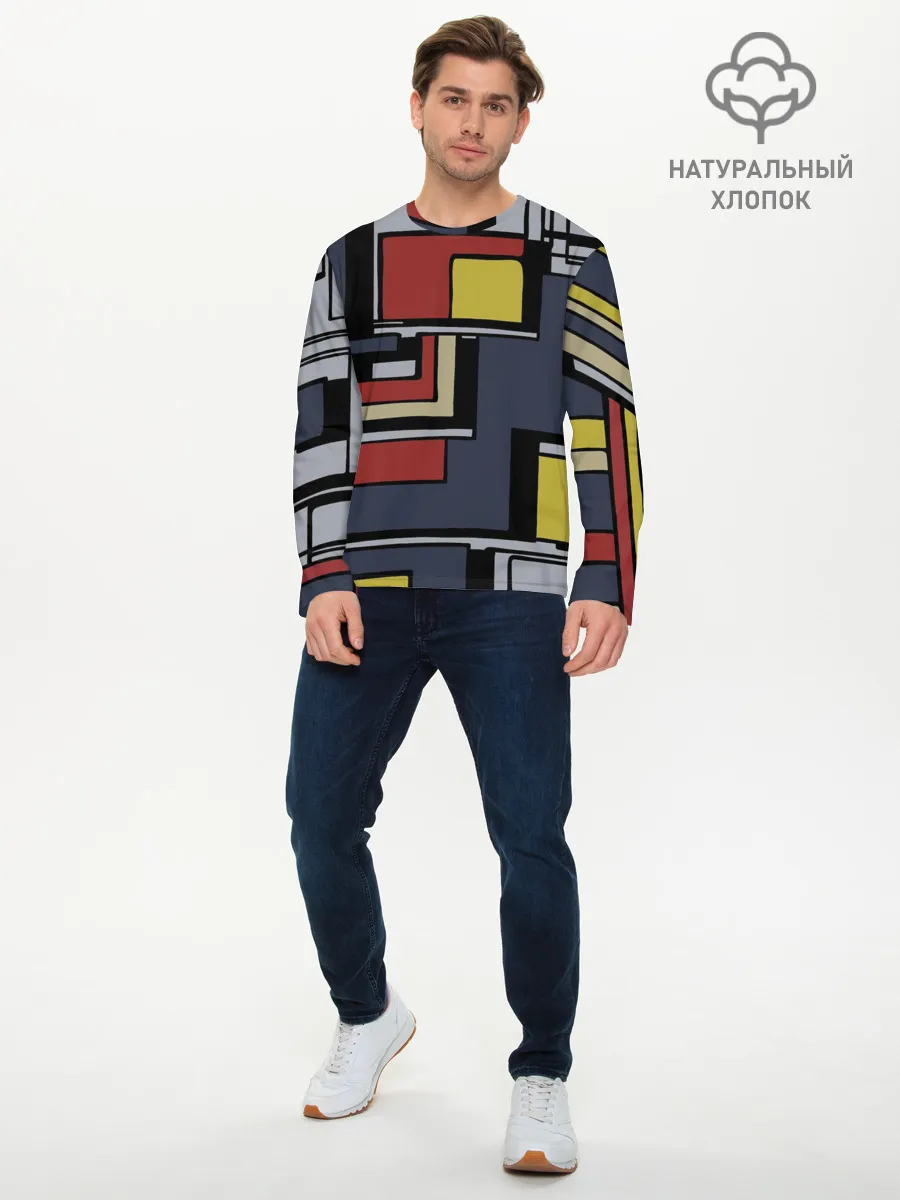 Мужской лонгслив базовый / Геометрия