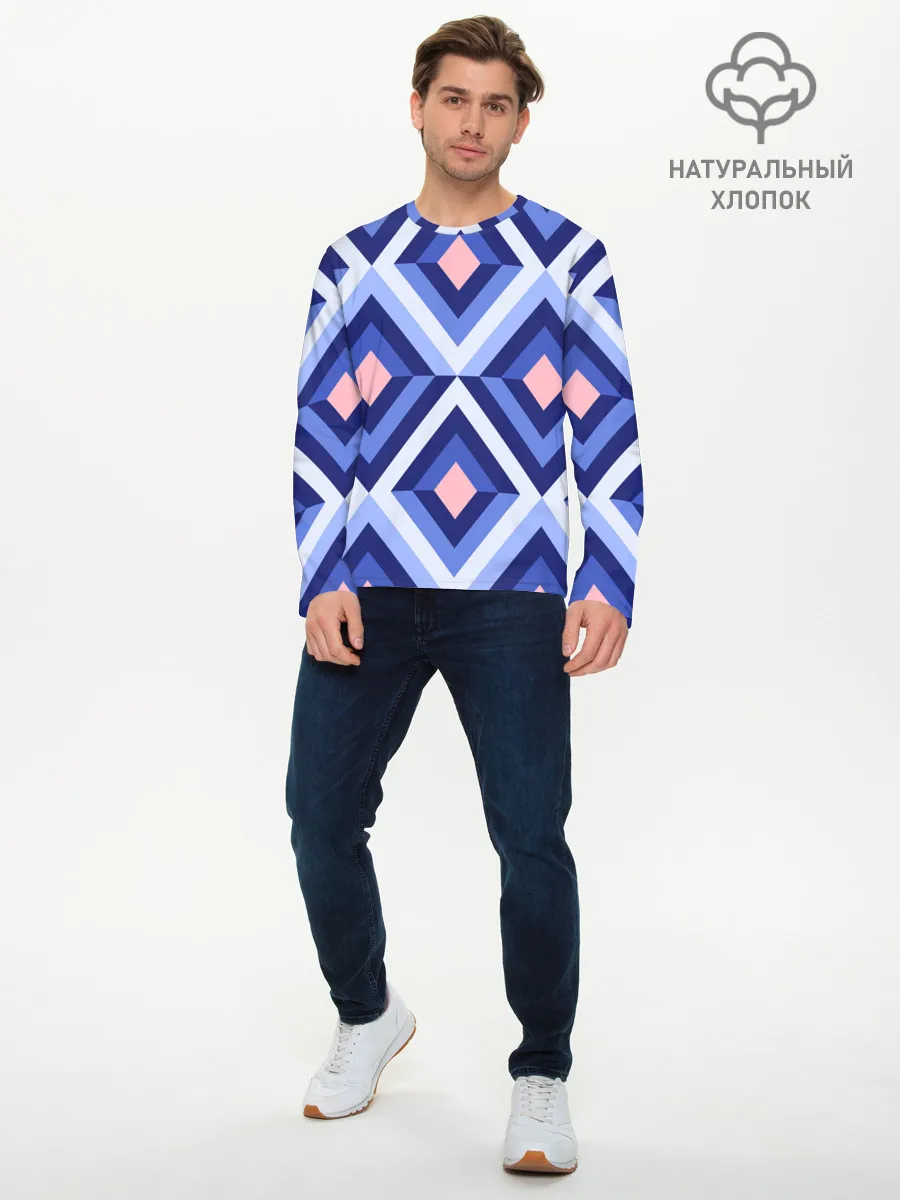 Мужской лонгслив базовый / узор