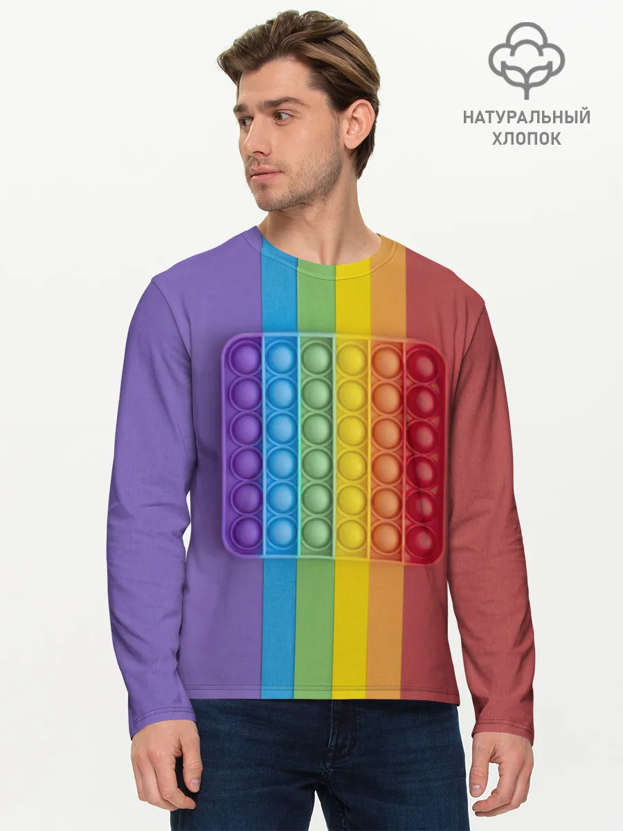 Мужской лонгслив базовый / ПОП ИТ ПОЛОСЫ