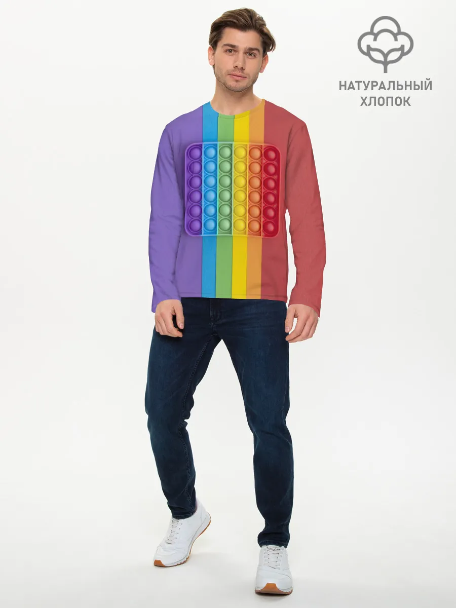 Мужской лонгслив базовый / ПОП ИТ ПОЛОСЫ