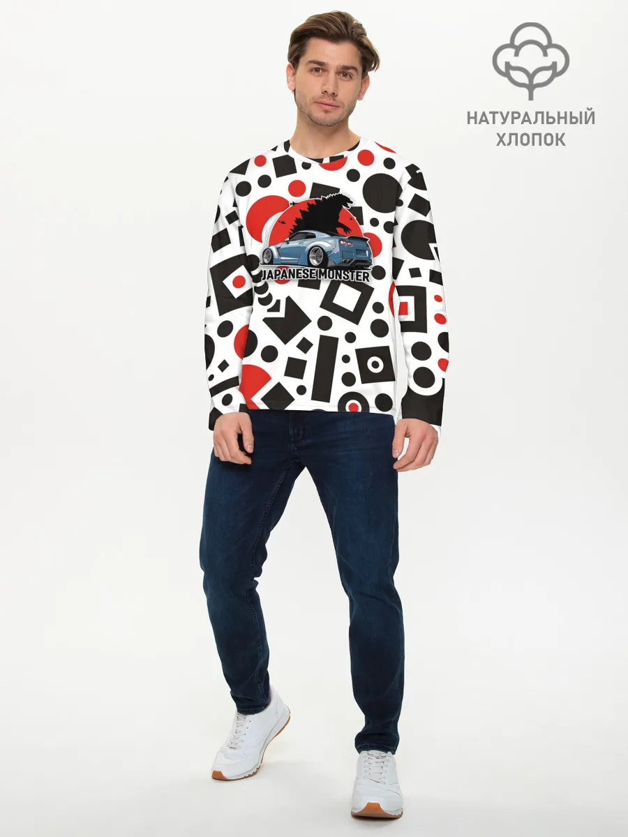 Мужской лонгслив базовый / Японские Монстры