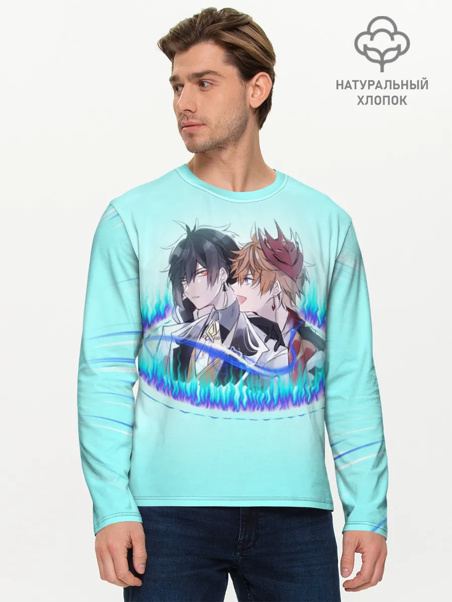 Мужской лонгслив базовый / ГЕНШИН ИМПАКТ ТАРТАЛЬЯ ЧИЛИ