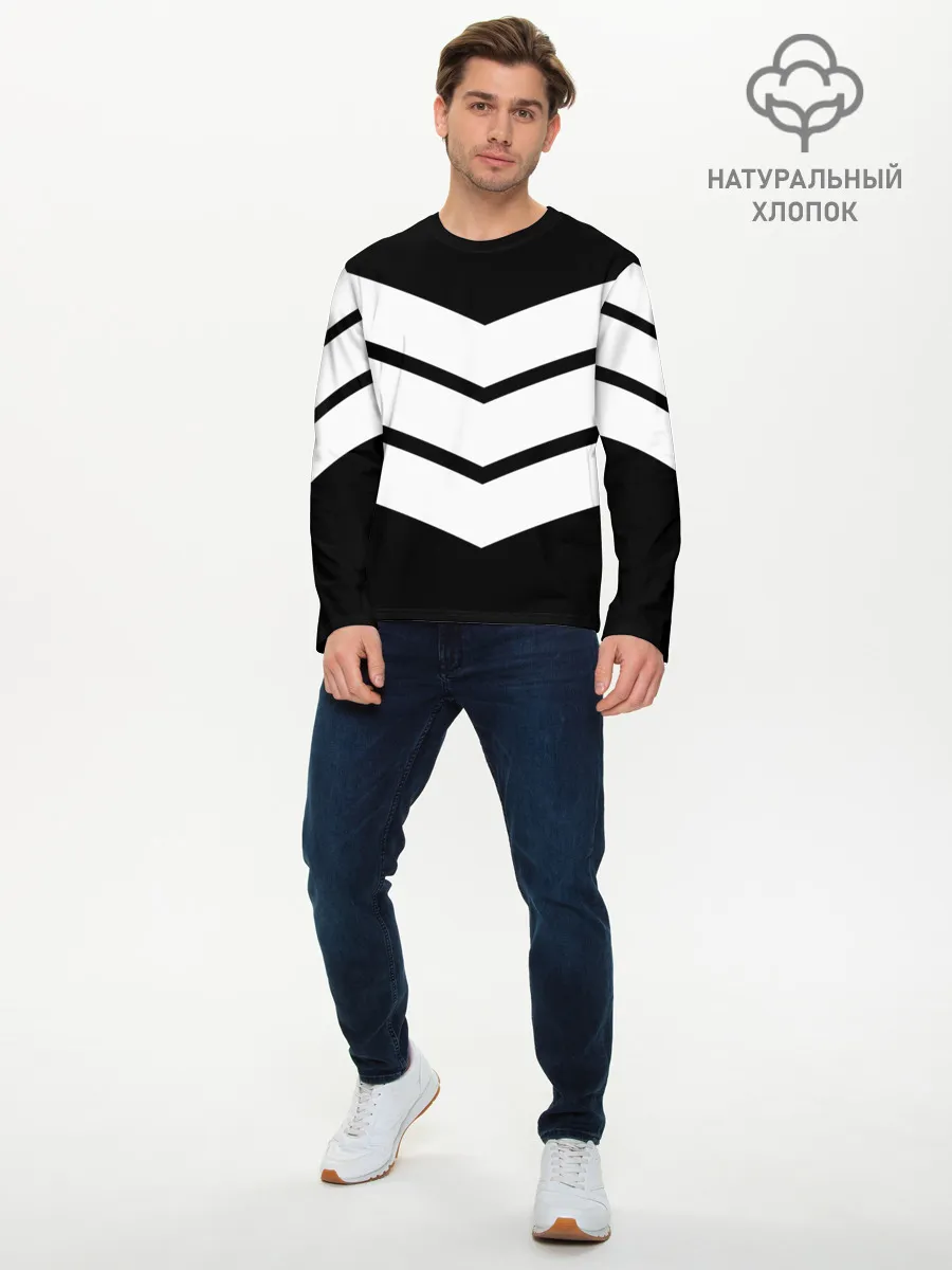 Мужской лонгслив базовый / Три полоски