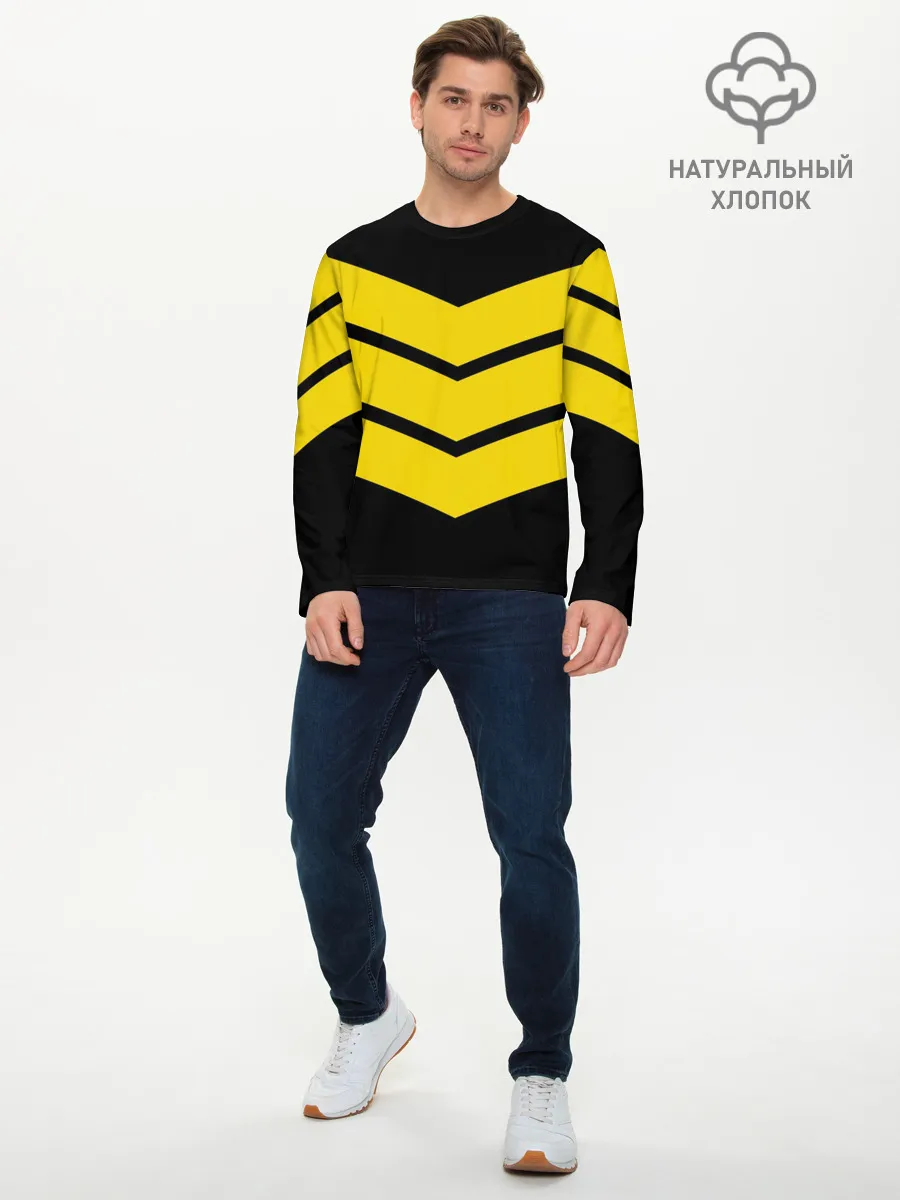 Мужской лонгслив базовый / Три полоски