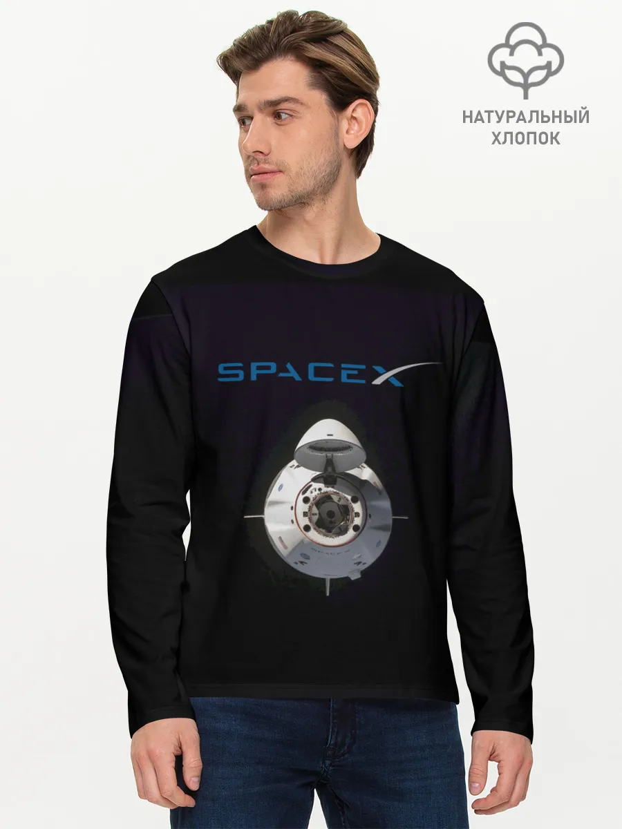 Мужской лонгслив базовый / SpaceX Dragon 2