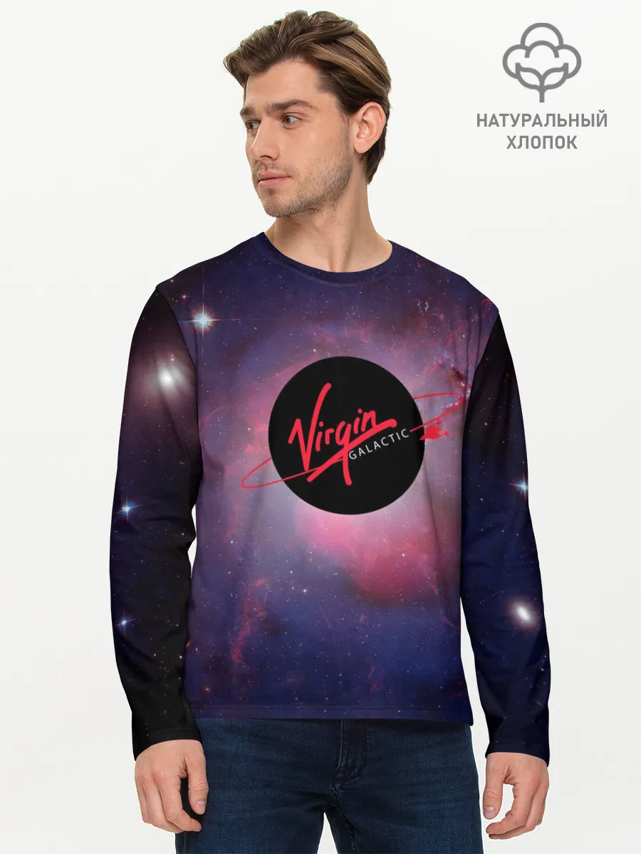 Мужской лонгслив базовый / Virgin Galactic космос