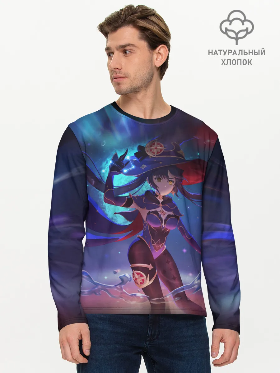 Мужской лонгслив базовый / Mona | Genshin Impact | Геншин Импакт