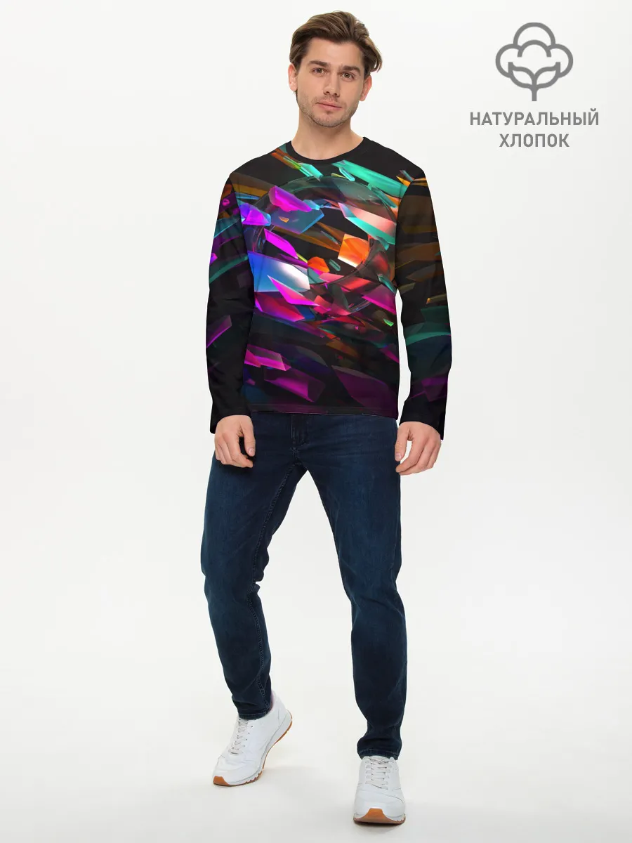 Мужской лонгслив базовый / Стеклянный лед