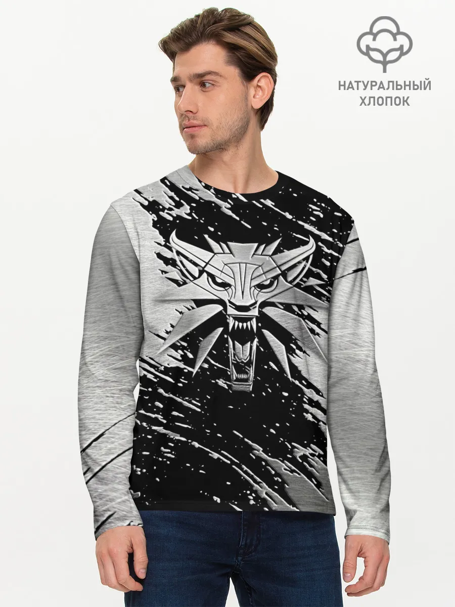 Мужской лонгслив базовый / THE WITCHER LOGO STEEL