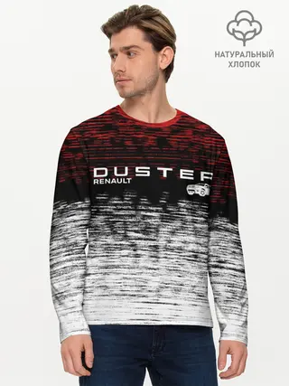 Мужской лонгслив базовый / Renault Duster | полосы гранж