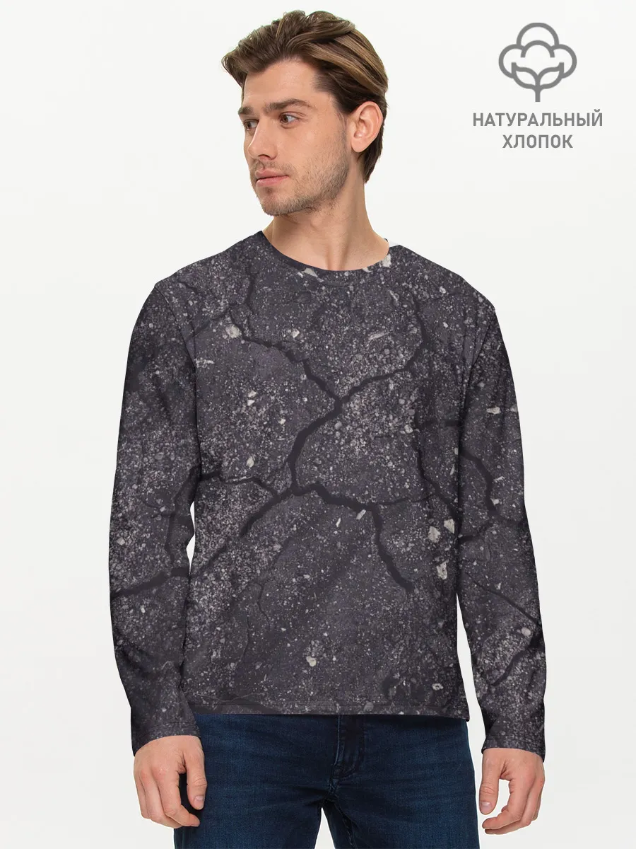 Мужской лонгслив базовый / трещина/разлом