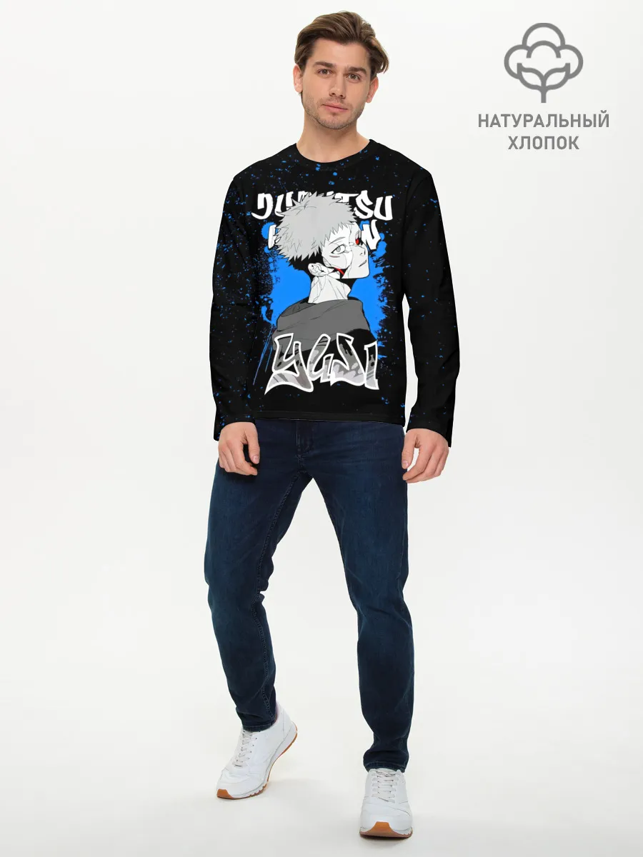 Мужской лонгслив базовый / Итадори Юдзи Магическая битва