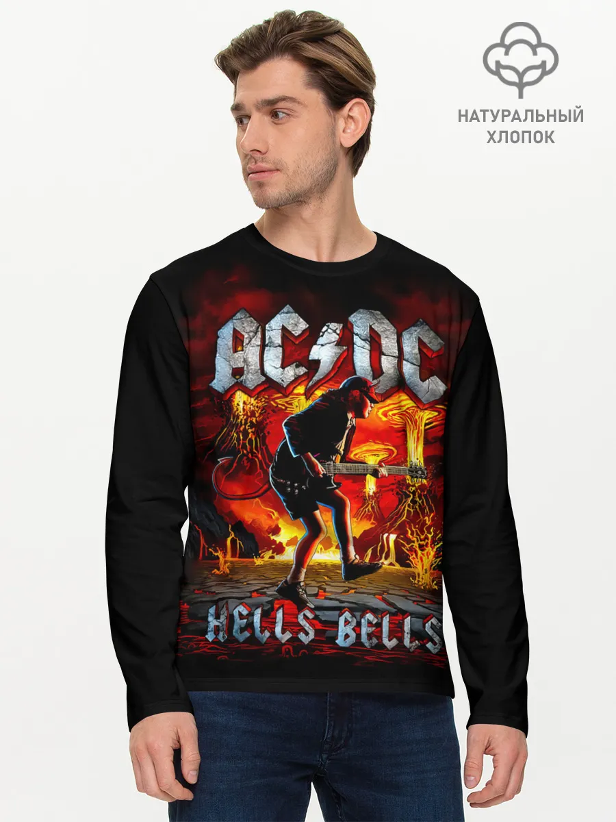 Мужской лонгслив базовый / AC/DC HELLS BELLS