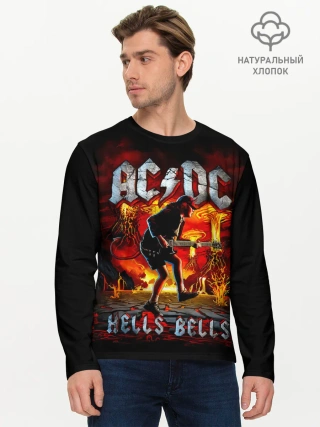 Мужской лонгслив базовый / AC/DC HELLS BELLS