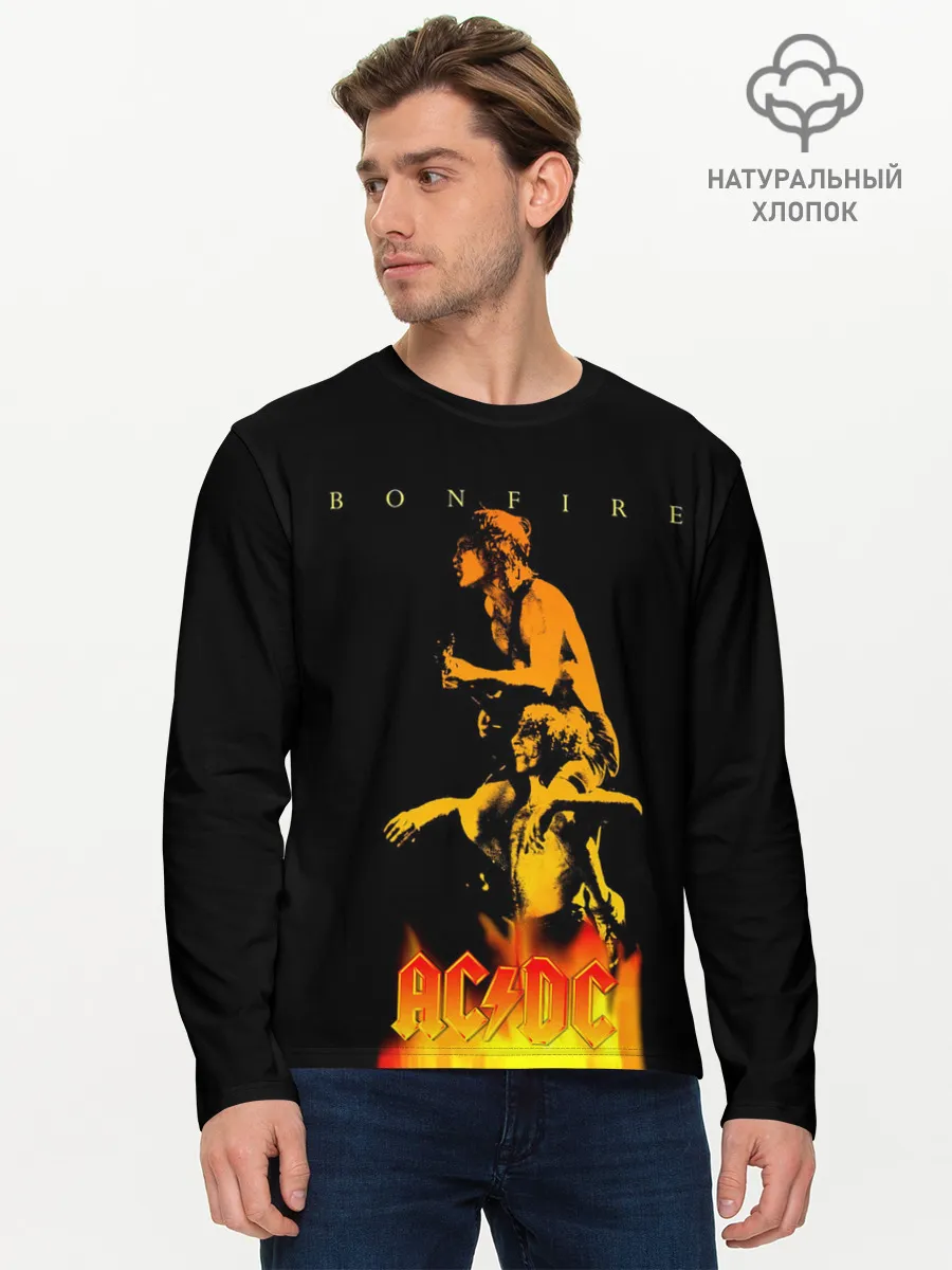 Мужской лонгслив базовый / Bonfire AC/DC